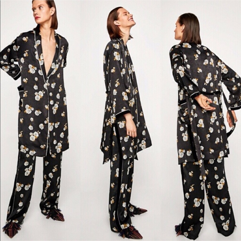 Zara floral tunic pants set